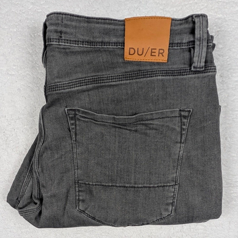 DU/ER L2X Relaxed Taper Jeans Mens 34x30 Grey Performance Stretch Denim Pants